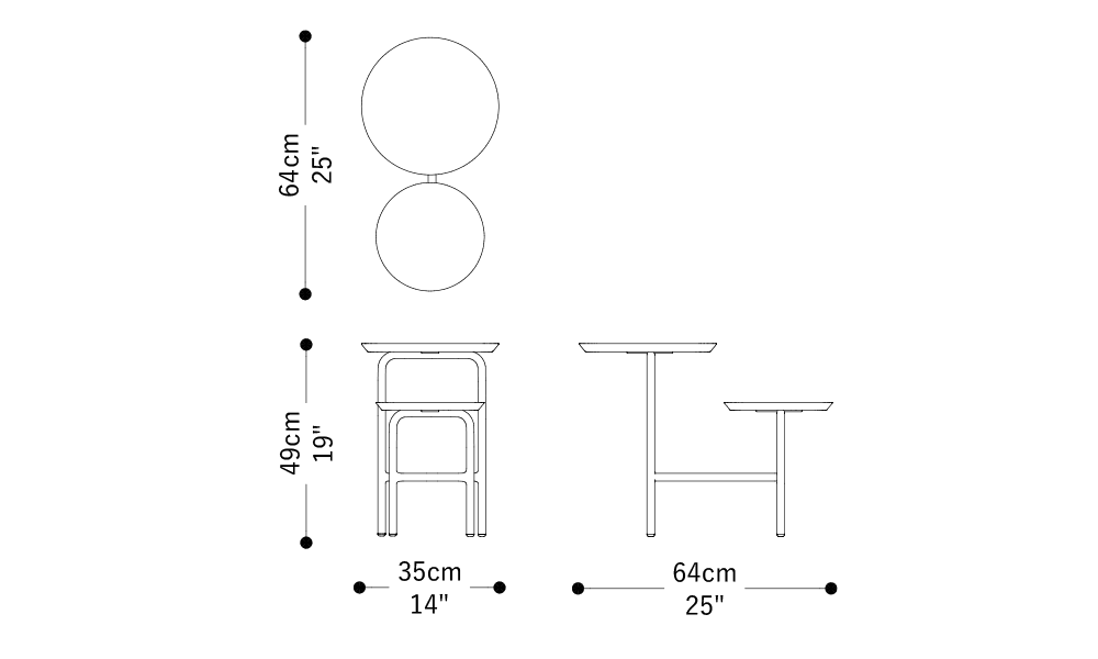 Image of the main dimensions of the product